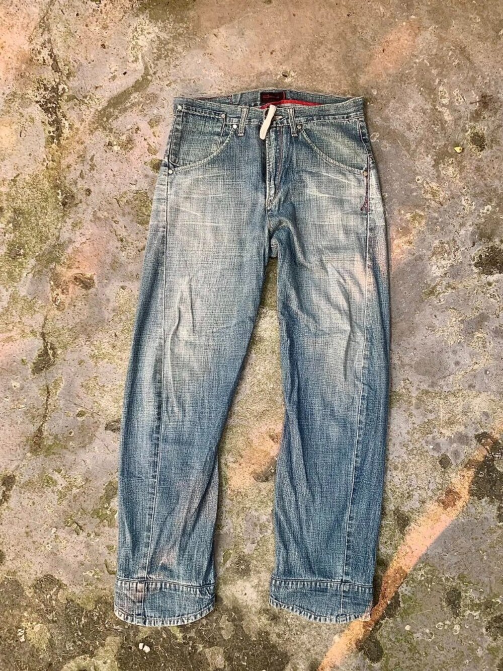 Vintage Wash Baggy Denim Jeans